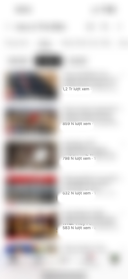 rất nhiều video triệu views và trăm nghìn views 