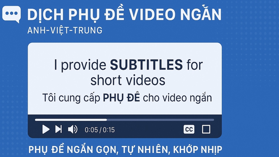 Dịch vụ Phiên dịch - Thuê freelancer Phiên dịch - chuyên dịch và biên tập phụ đề video ngắn