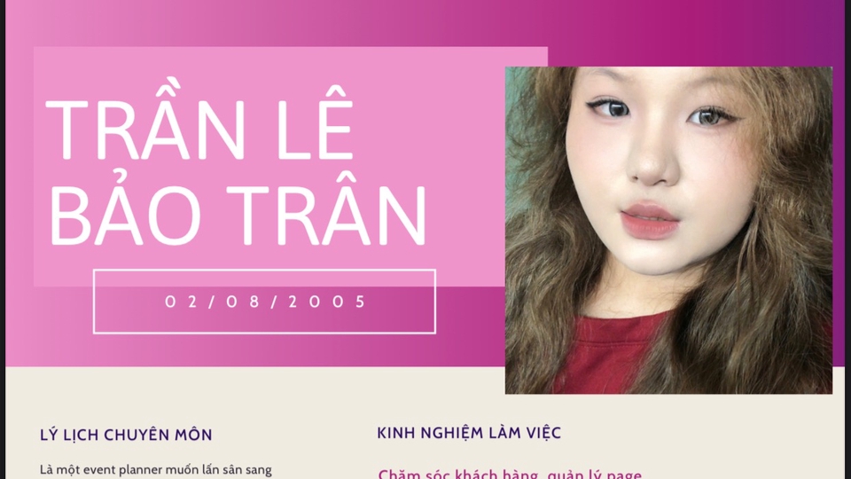 Chào mọi người, em là Trần Lê Bảo Trân. Một newbie trong việc viết content.