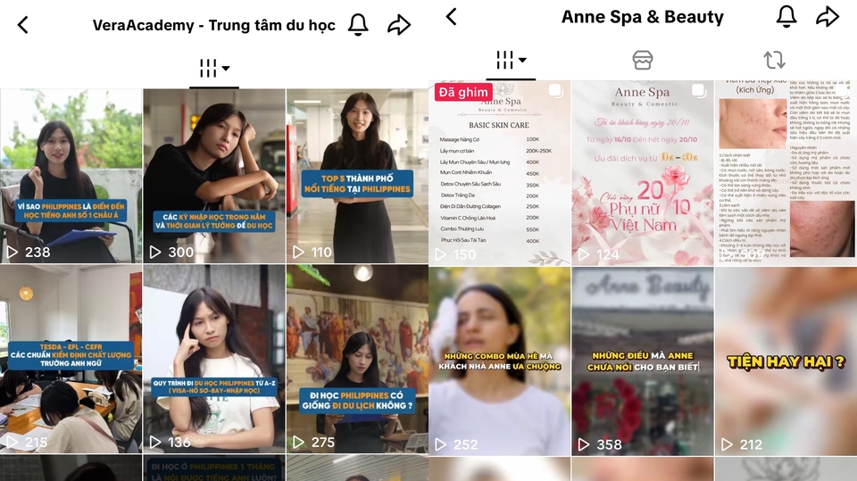 Hai kênh tiktok mà tôi đã làm edit theo yêu cầu của khách hàng gần đây nhất