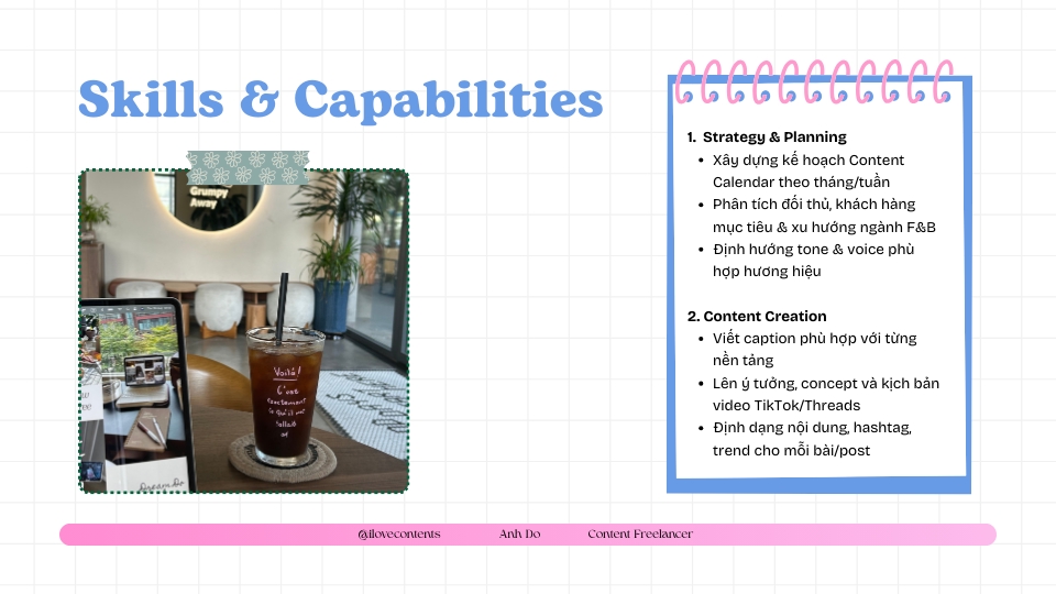 Các kỹ năng chuyên môn cung cấp cho dịch vụ Content Social Media