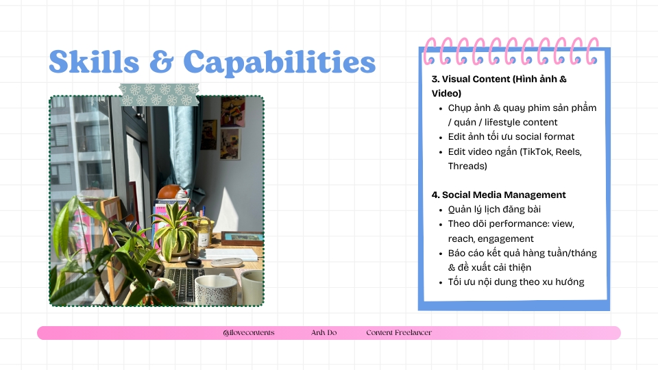 Các kỹ năng chuyên môn cung cấp cho dịch vụ Content Social Media