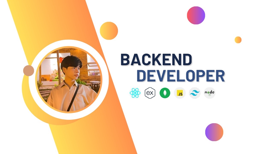 Ảnh bìa mô tả việc làm backend developer cùng với các công nghệ hiện đại.