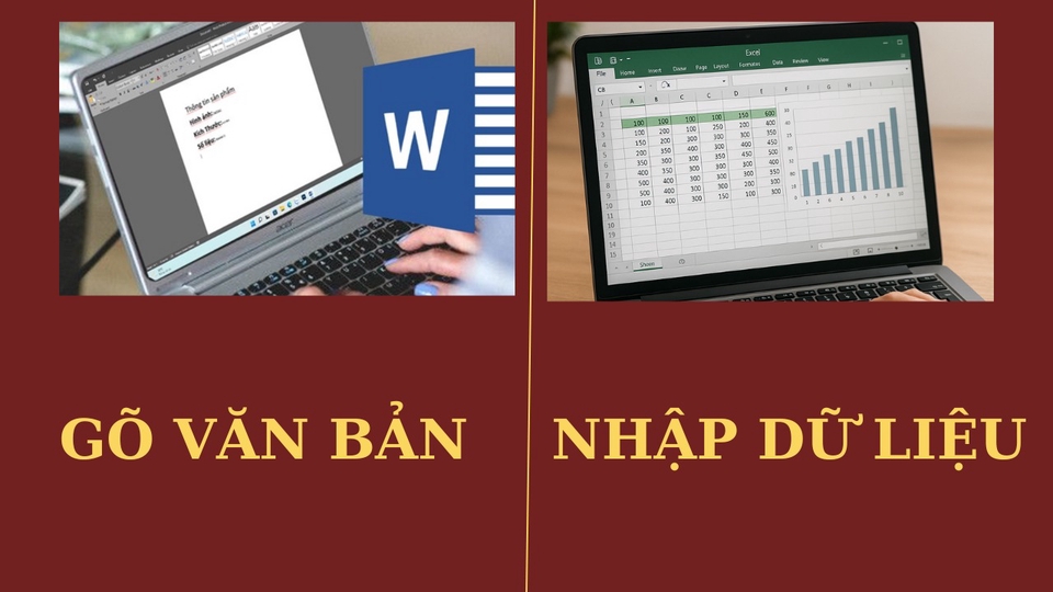 Nhận gõ văn bản Word, nhập dữ liệu Excel
