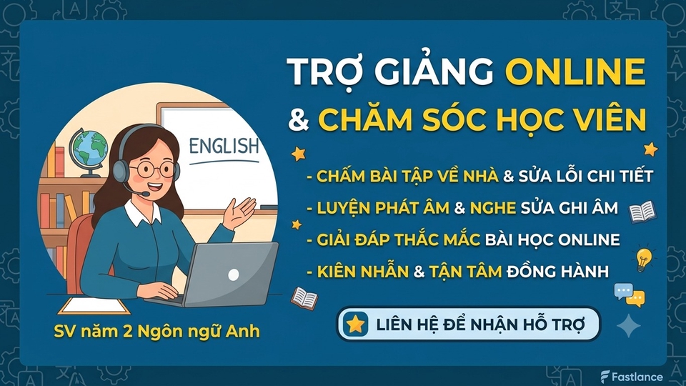 Cam kết: Kiên nhẫn, cẩn thận, bảo mật thông tin học viên và làm việc đúng giờ giấc.