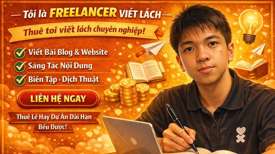 Freelancer viết lách chuyên nghiệp nhận viết blog, content website và bài chuẩn SEO chất lượng cao.