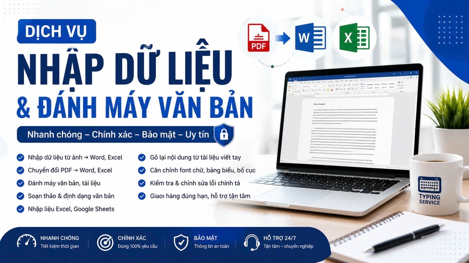 Dịch vụ nhập dữ liệu và đánh máy văn bản Word, Excel
