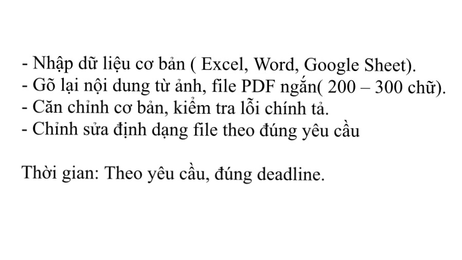 GÓI ENTRY - CƠ BẢN
Nhập liệu cơ bản