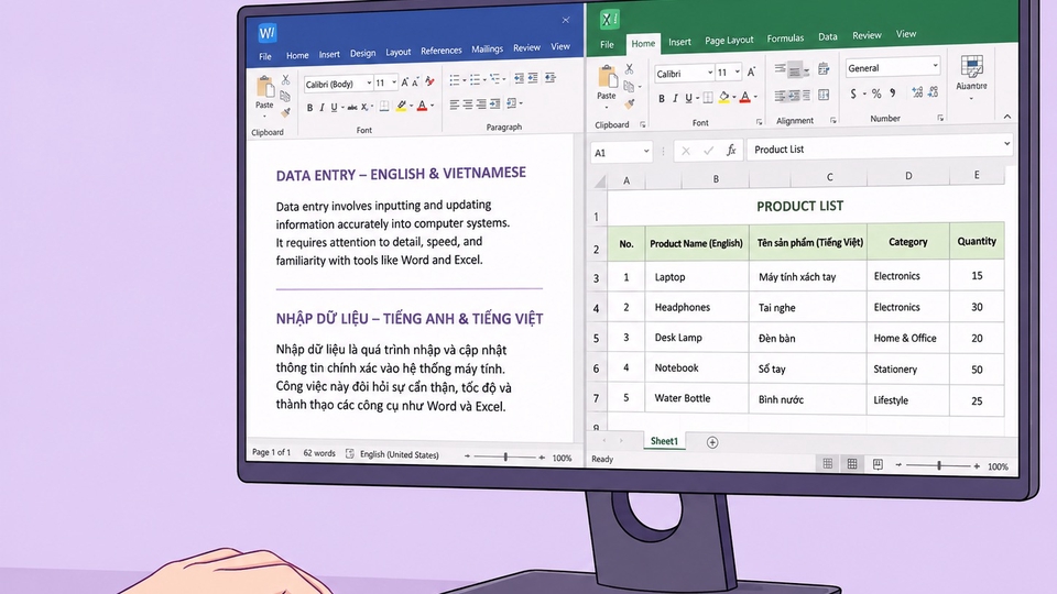 nhập dữ liệu và viết content gthieu sản phẩm