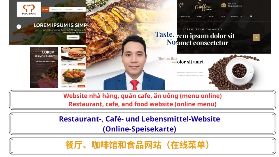 Website nhà hàng, quán cafe, ăn uống (menu online)