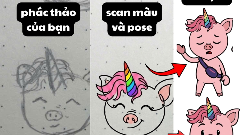 scan ảnh và là thành nhân vật 2d