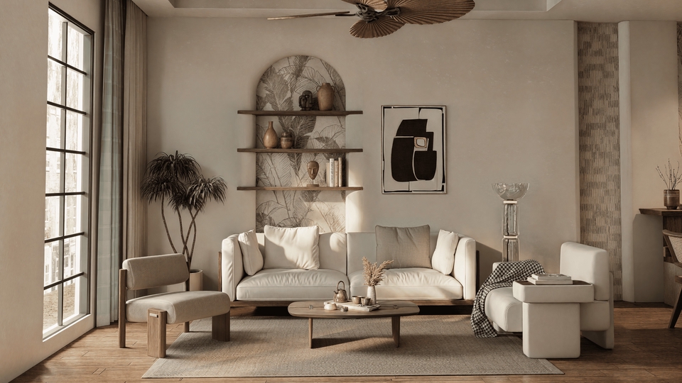 Thiết kế/diễn hoạ nội thất (Interior design with 3D realistic rendering)