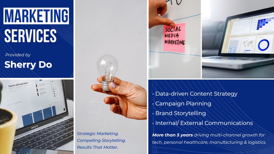 Hands-on + Strategic 
Creative with structure 
B2B & B2C marketing expert