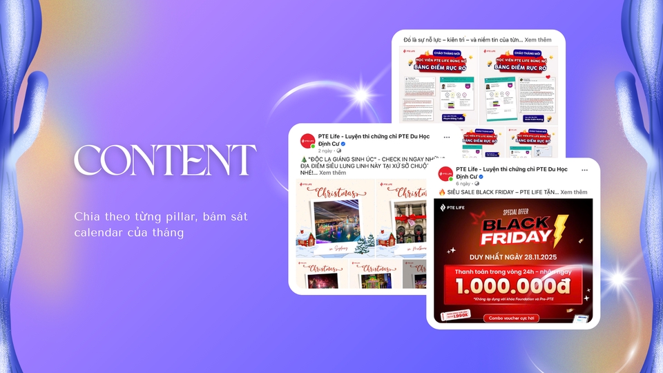 Content text + ấn phẩm thiết kế theo từng bài viết