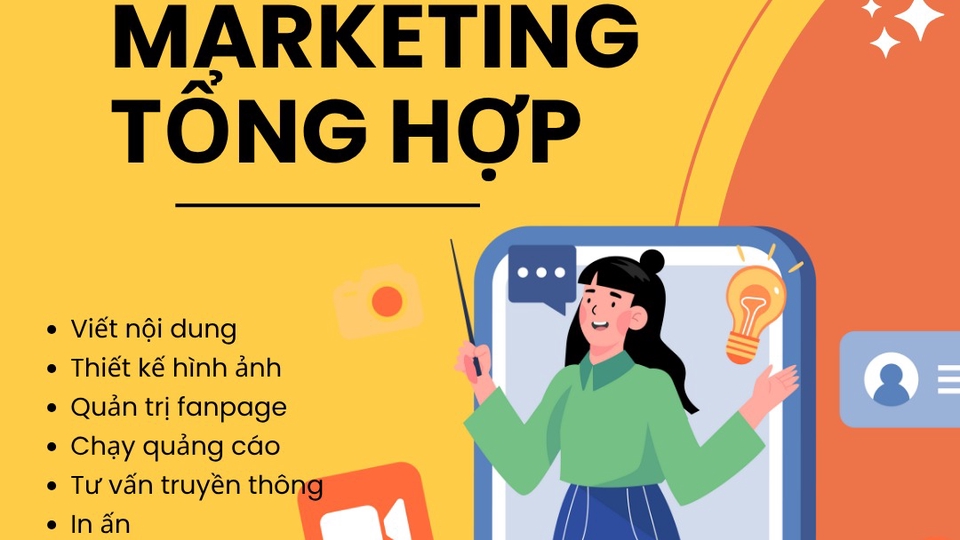 Viết nội dung quảng cáo, Thiết kế
Quản trị page, Chạy quảng cáo
Tư vấn truyền thông, Events
