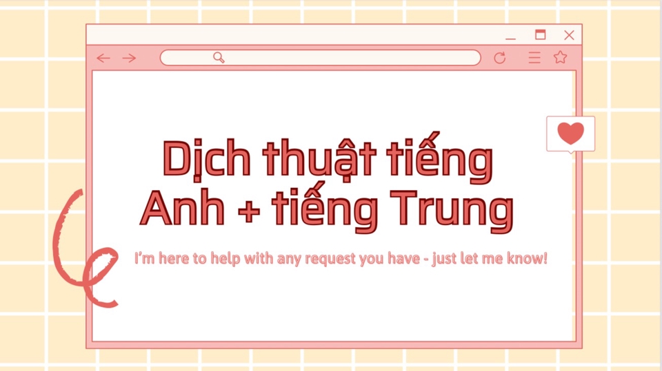 Các dịch vụ Viết lách & Dịch thuật khác - Thuê freelancer Viết lách & Dịch thuật - Dịch thuật tiếng Anh + tiếng Trung
