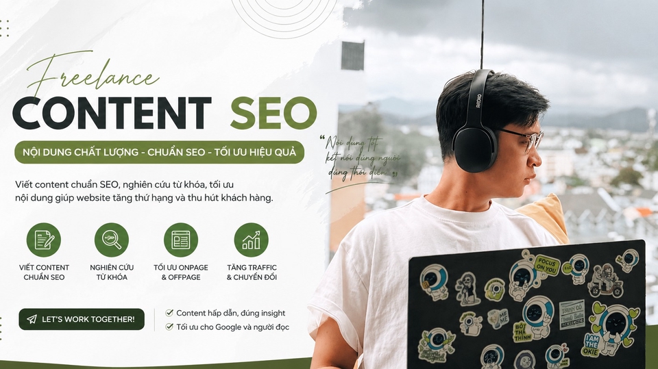 Viết content chuẩn SEO, đúng insight, tối ưu Google, tăng traffic và thúc đẩy chuyển đổi.