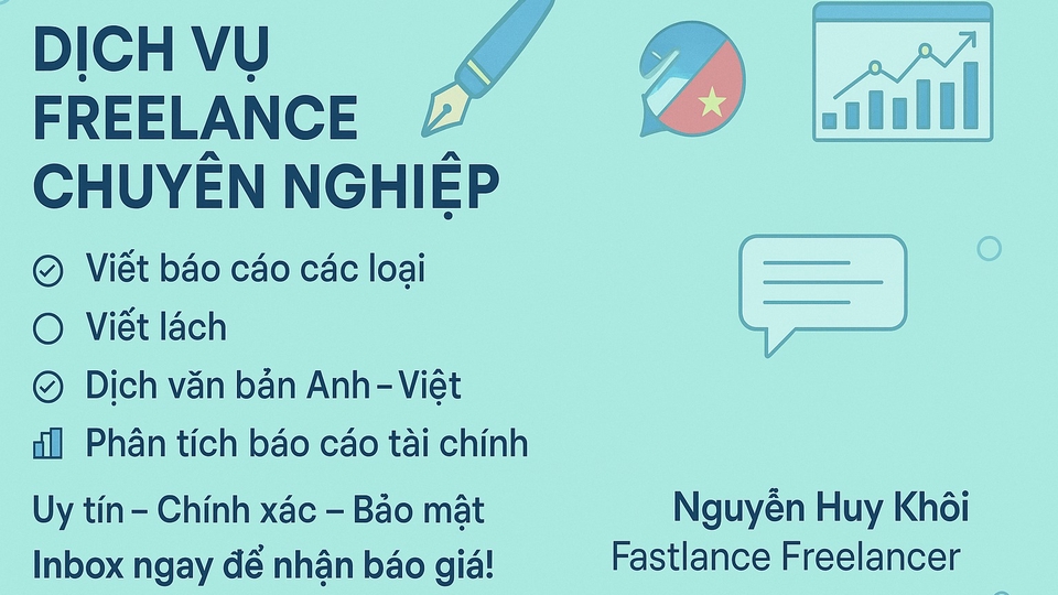 Hướng dẫn đầu tư - Dịch văn bản Anh- Việt, viết và phân tích báo cáo