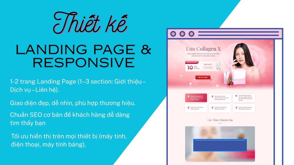 thiết kế web theo yêu cầu, landing page, SEO, responsive mọi thiết bị