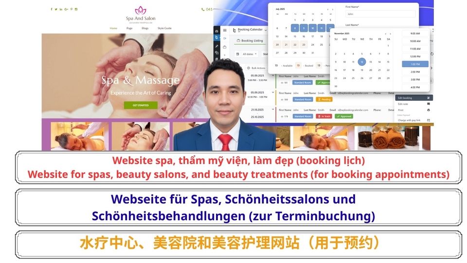 Website spa, thẩm mỹ viện, làm đẹp (booking lịch)