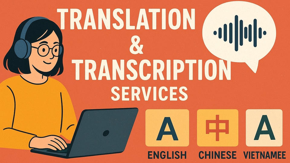 Dịch vụ Transcription - Thuê freelancer Transcription - Nhập - Dịch thuật văn bản tiếng Anh - Việt - Trung.