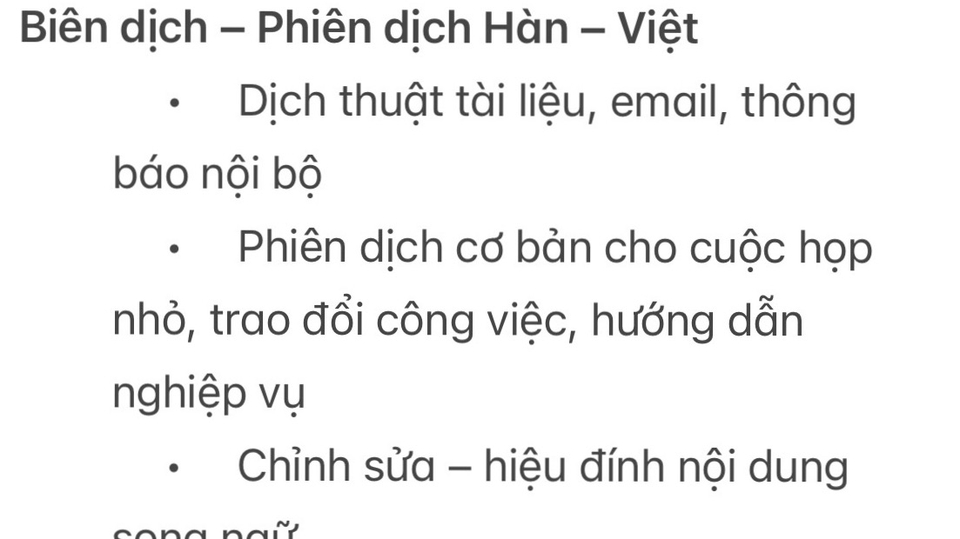 Biên dịch – Phiên dịch Hàn – Việt