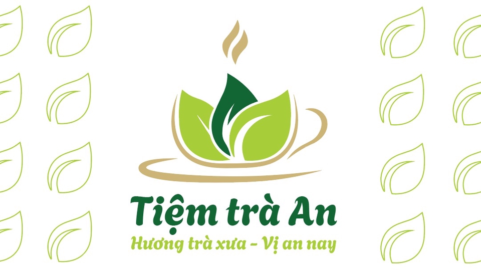 Logo tiệm trà, nhẹ nhàng, bình an