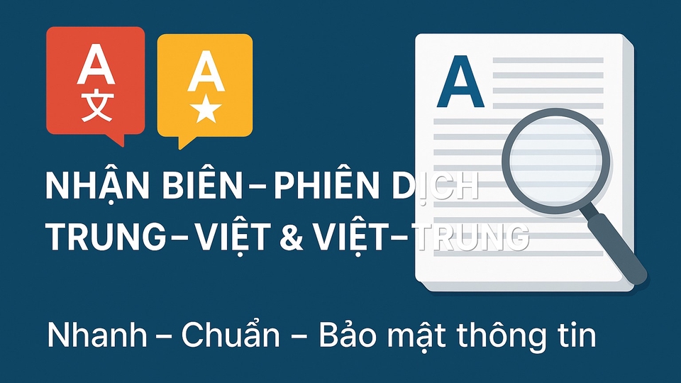 Dịch vụ Phiên dịch - Thuê freelancer Phiên dịch - Nhận dịch vụ biên dịch tài liệu Trung-Việt và ngược lại