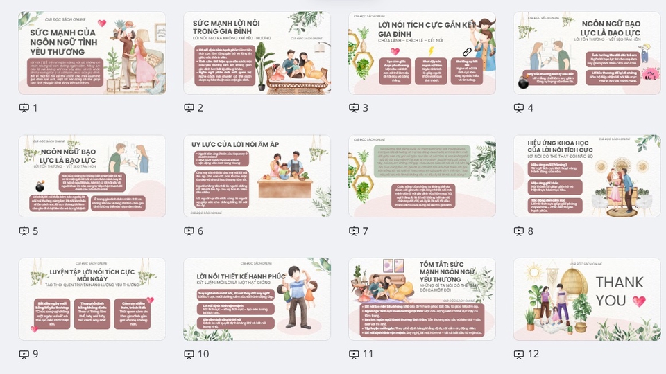 Thiết kế slide về chủ đề Hạnh Phúc Gia Đình cho chị khách thuyết trình