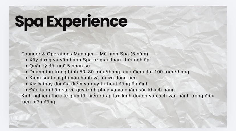Các lĩnh vực khác trong danh mục Vận hành - Set up vận hành doanh nghiệp nhỏ/Spa - 3