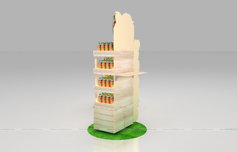 Thiết kế mô hình 3D - Thiết kế 3D Kệ trưng bày siêu thị, kệ sản phẩm (TEA DELI) - Display Stand - 5