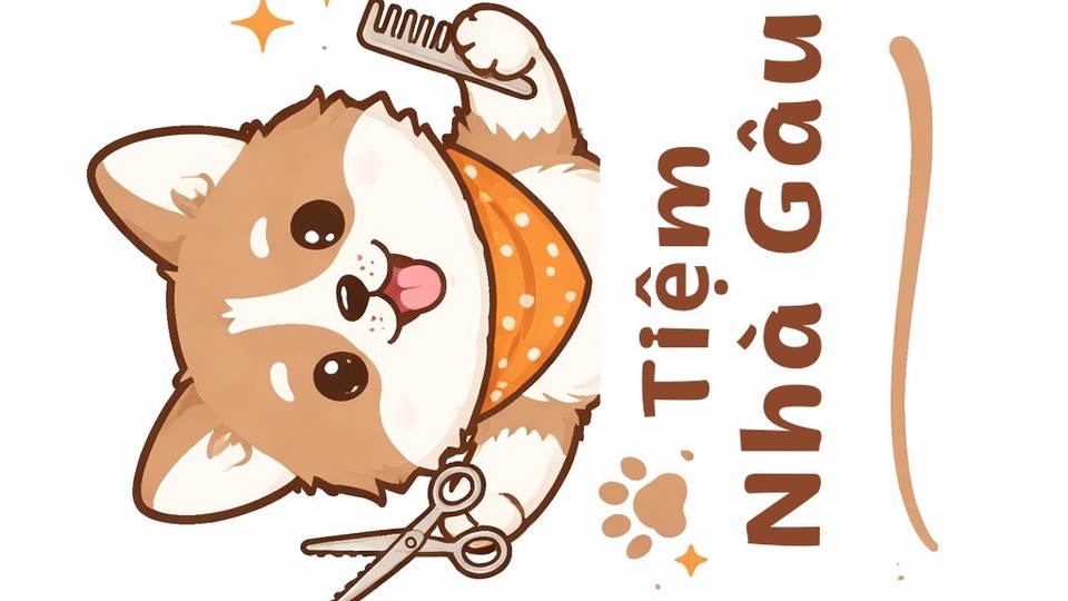 Thiết kế logo tiệm beauty phong cách hoạt hình chibi