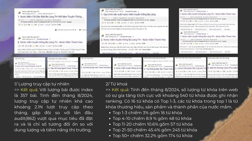 Kết quả bài viết chuẩn SEO 1/6 Website